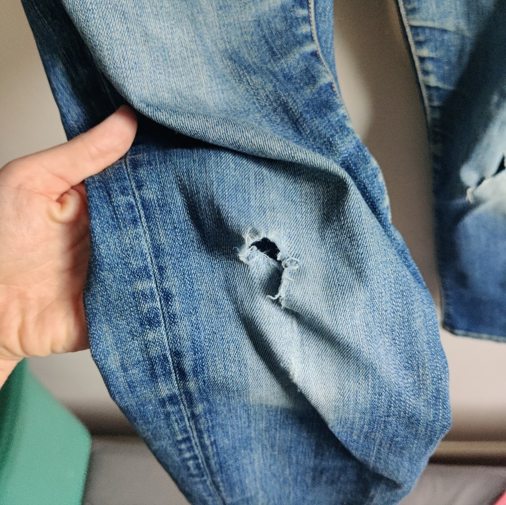 Nili Lotan Mid Rise Distressed Jeans - Picture 4 of 14